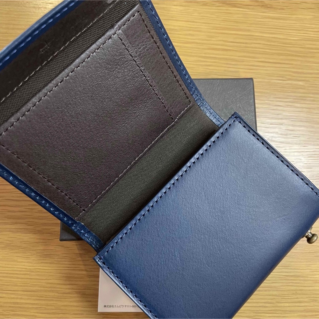 m+(エムピウ)の【新品】m＋ エムピウ ミッレフォッリエ P25 Blue ブルー チョコ メンズのファッション小物(折り財布)の商品写真