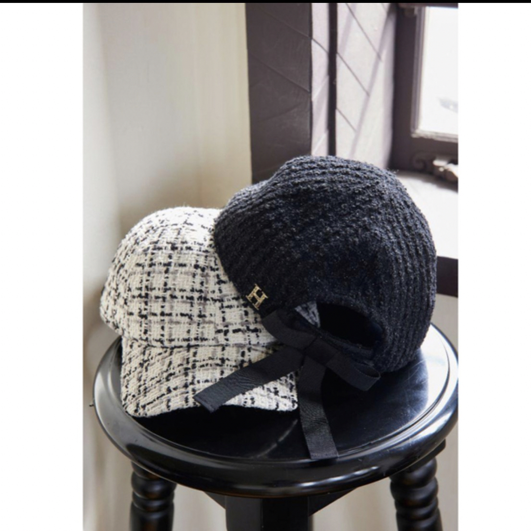 Her lip to(ハーリップトゥ)のHerlipto Tweed Ribbon Cap ツイードリボンキャップ レディースの帽子(キャップ)の商品写真