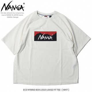 ナンガ(NANGA)のNANGA ナンガ　エコハイブリッド　ボックスロゴティー　Tシャツ　ホワイト　白(Tシャツ/カットソー(半袖/袖なし))