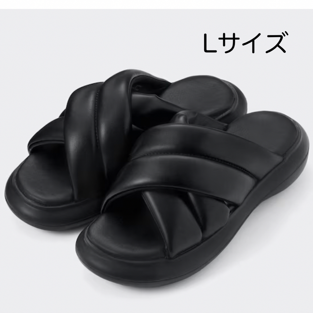 GU(ジーユー)のGU★パフィークロスベルトサンダル★Lサイズ レディースの靴/シューズ(サンダル)の商品写真