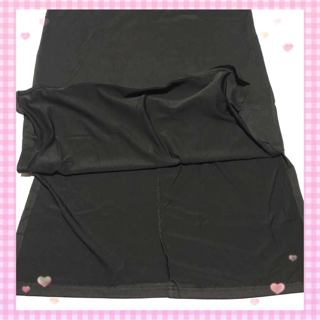 ワンピース　Tシャツ　ロング　膝丈　袖なし　L　黒　スリット　ビッグプリント レディースのワンピース(ロングワンピース/マキシワンピース)の商品写真