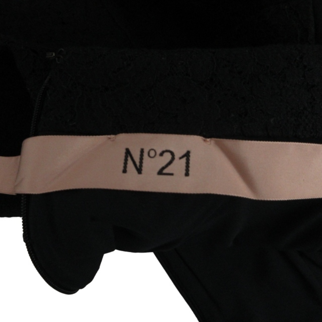 ヌメロヴェントゥーノ N°21 美品 フレアスカート レース 切替 黒 40 3