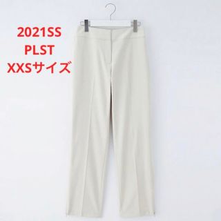 プラステ(PLST)のほぼ新品＊雑誌掲載 PLST 裾ZIP＊リネンブレンドスリットパンツ P104(カジュアルパンツ)