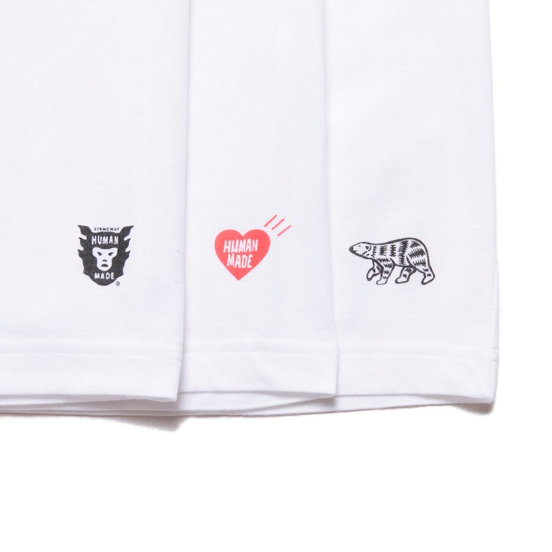 HUMAN MADE(ヒューマンメイド)のHuman Made 3PACK T-SHIRT SET WHITE メンズのトップス(Tシャツ/カットソー(半袖/袖なし))の商品写真