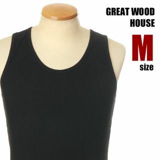 【新品】GREAT WOOD HOUSE タンクトップ M 黒 メンズ 無地(タンクトップ)