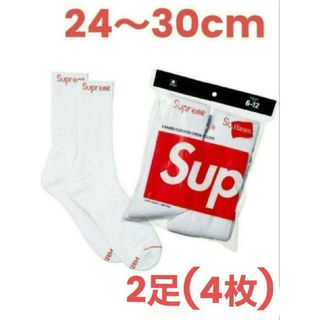 シュプリーム(Supreme)の27　お盆限定　Supreme Hanes ソックス　2足分　4枚　靴下(ソックス)