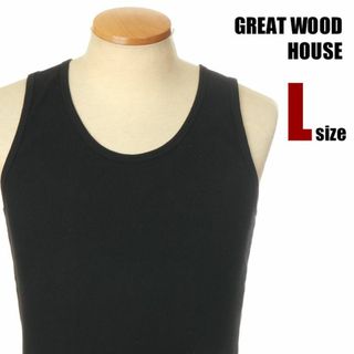 【新品】GREAT WOOD HOUSE タンクトップ L 黒 メンズ 無地(タンクトップ)