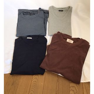 ジーユー(GU)の【美品あり】半袖Tシャツ4着セット メンズMサイズ(Tシャツ/カットソー(半袖/袖なし))