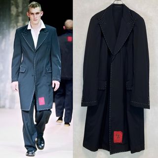 ワイズ(Y's)の希少 Y's for men 03AW ギャバジン ロングジャケット 黒4(テーラードジャケット)