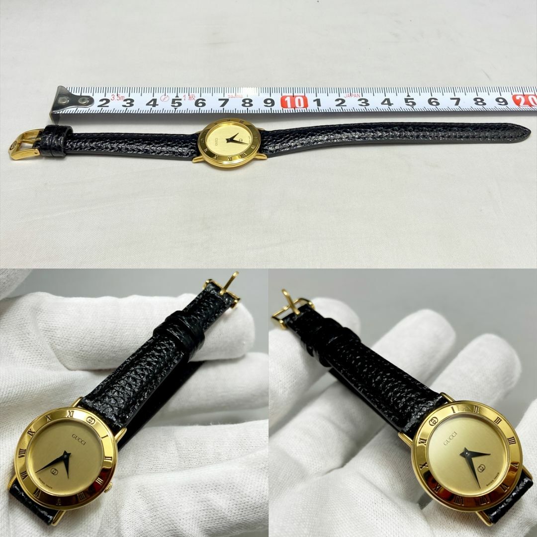 美品 新品電池 ベルト グッチ 3001L 腕時計 ゴールド クォーツ