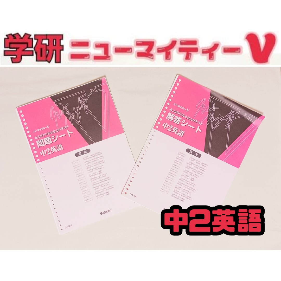 学研 - 学研◇ニューマイティーV◇中学2年英語◇問題・解答シートの