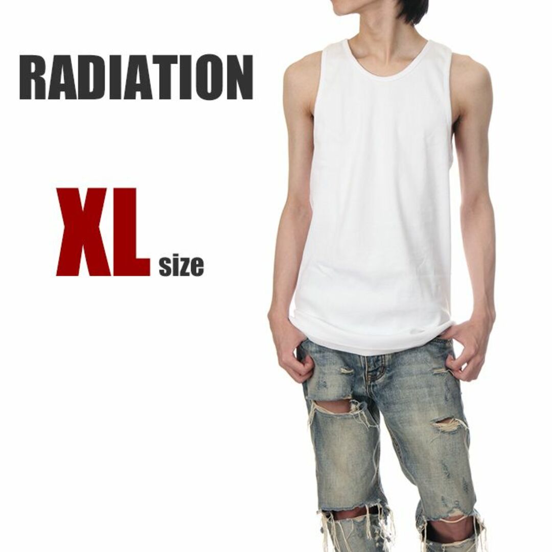 新品】RADIATION タンクトップ XL 白 メンズ 無地 厚手の通販 by