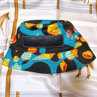 ロエベ LOEWE バケットハット 59㎝ 貝柄 ハット 帽子 黒 グリーン