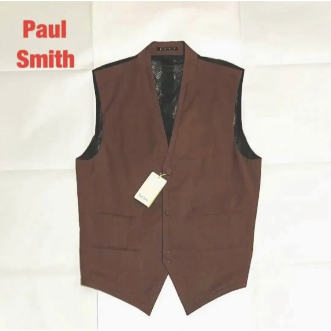 【新品】Paul Smith　ポールスミス　ジレベスト　グレンチェック　メッシュ