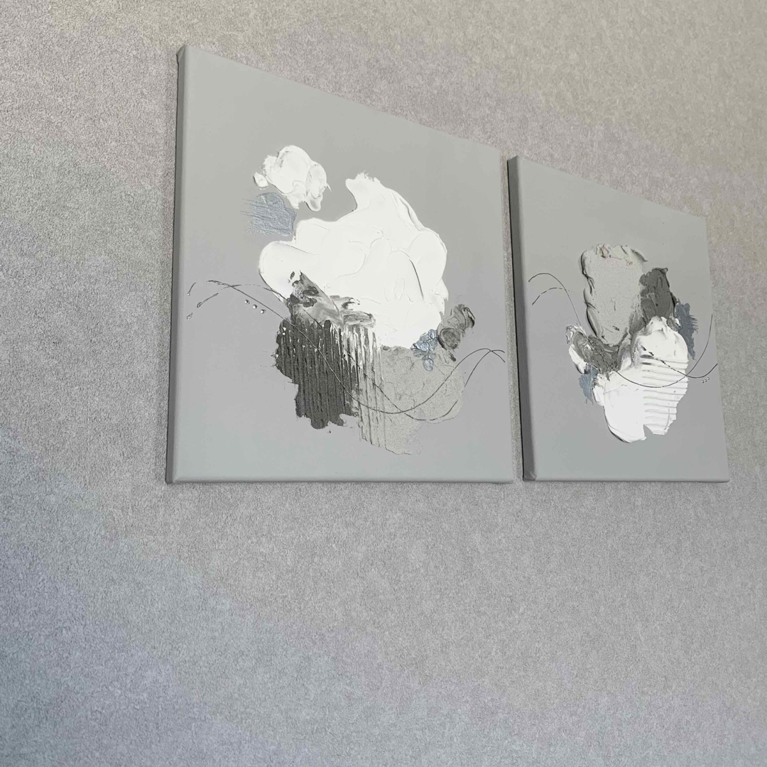 現代アート 30×30㎝ 2枚set テクスチャーアート モダン アートパネル