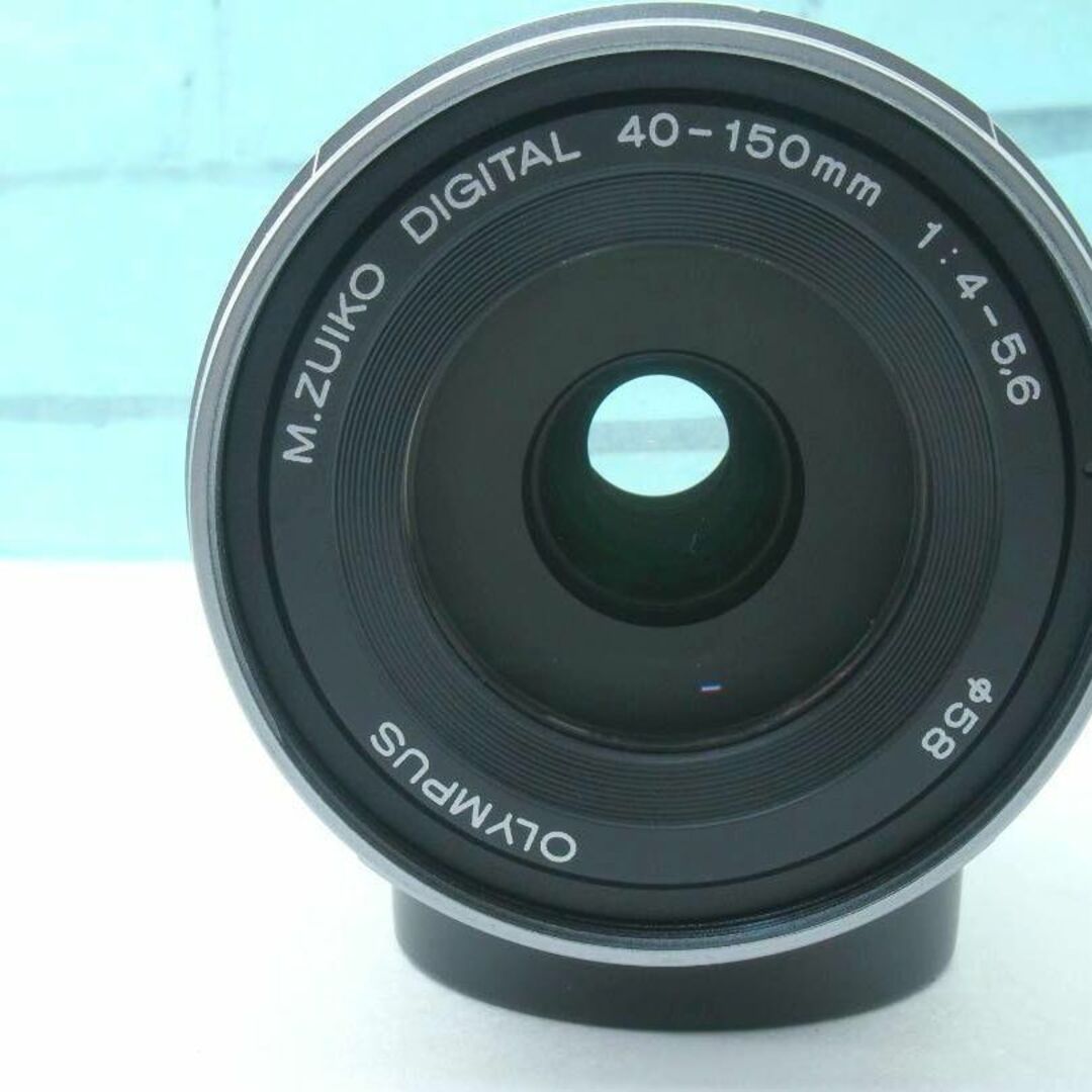 OLYMPUS(オリンパス)のOLYMPUS オリンパス❤️望遠ズームレンズ❤️40-150mm R シルバー スマホ/家電/カメラのカメラ(レンズ(ズーム))の商品写真