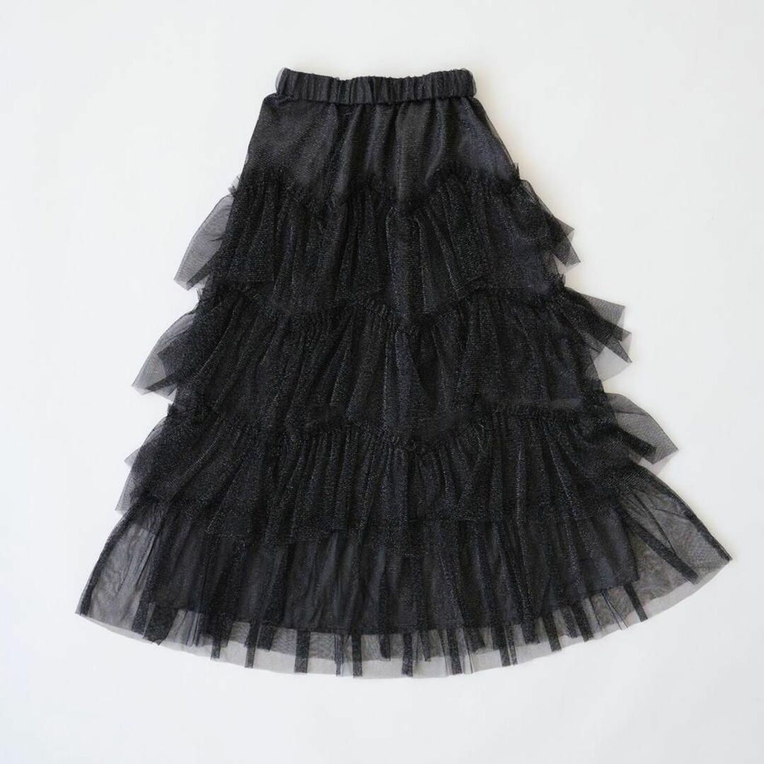 Ballerina tulle glitter tiered skirt 黒