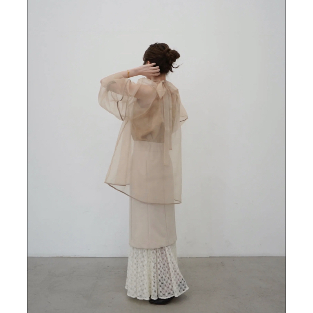 【美品】acka puffy sheer blouse