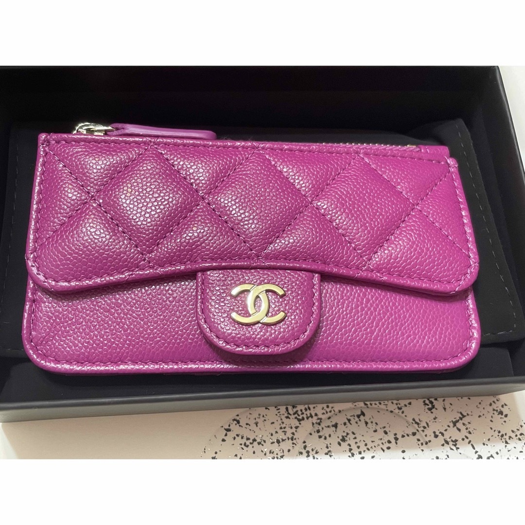 CHANEL シャネル ミニ財布 カードケース マトラッセ パープル 限定