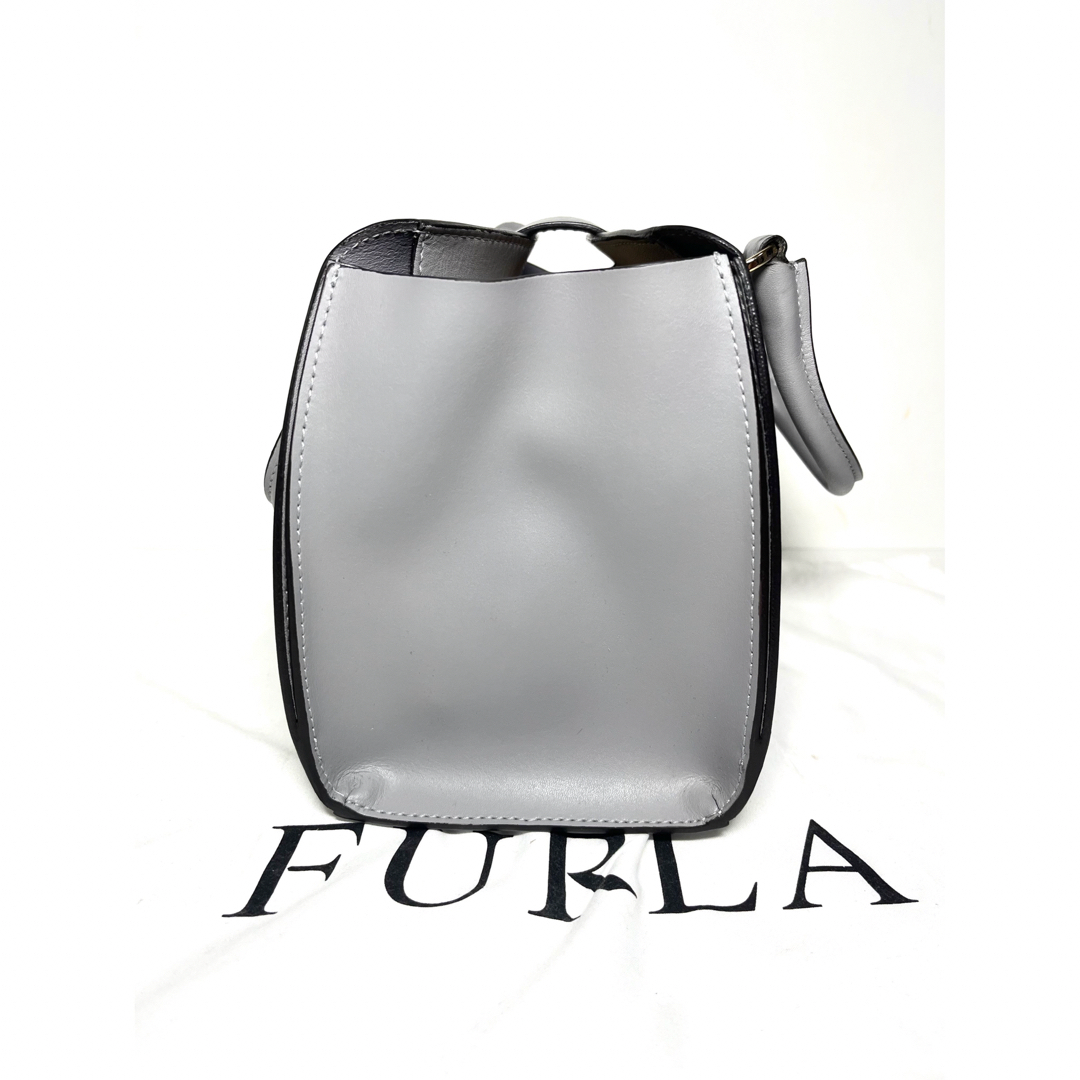 極美品】フルラ ミラノ 2way ハンドバッグ ロゴ金具 レザー グレージュ