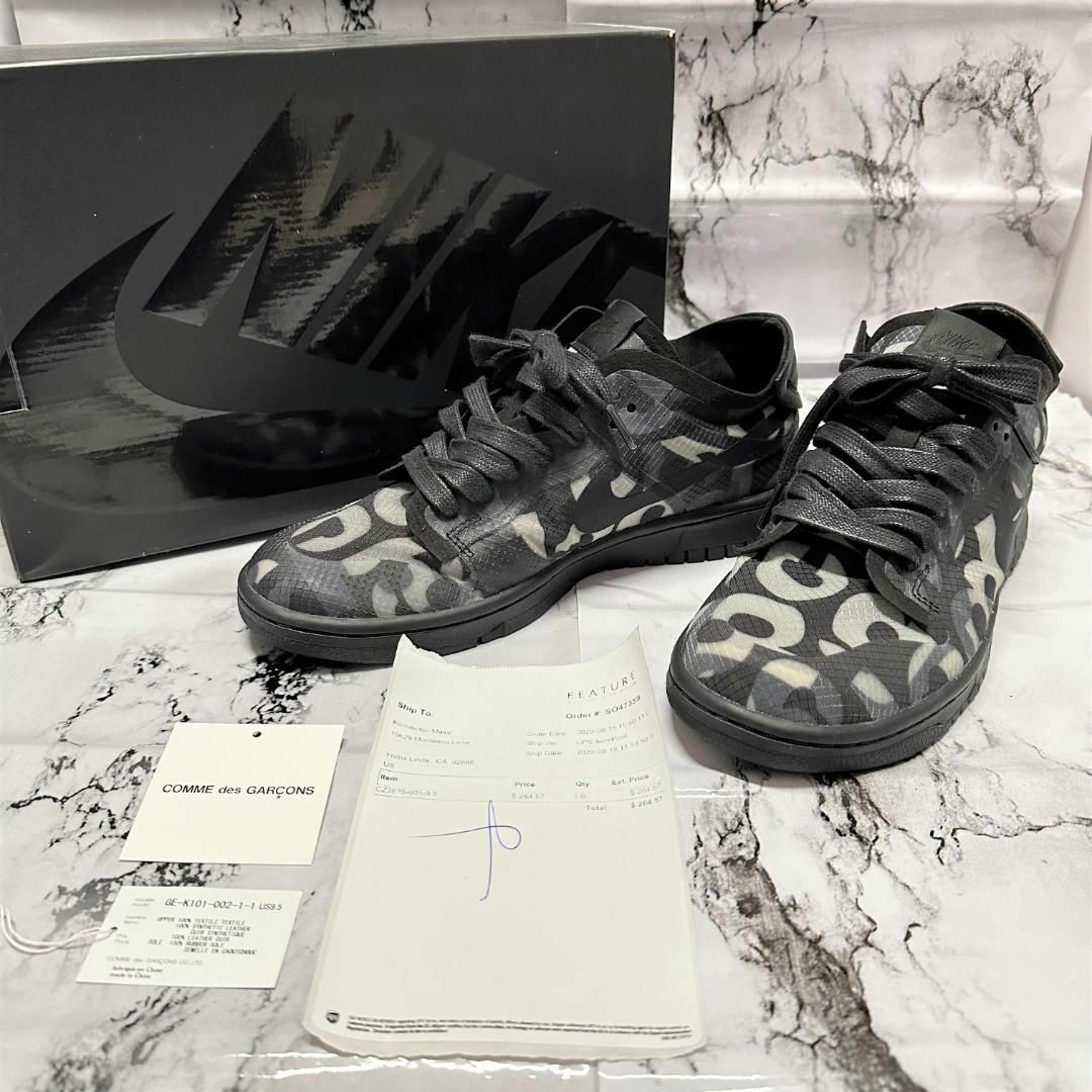 元箱有 26.5cm NIKE コムデギャルソン DUNK LOW WMNS 黒 | www