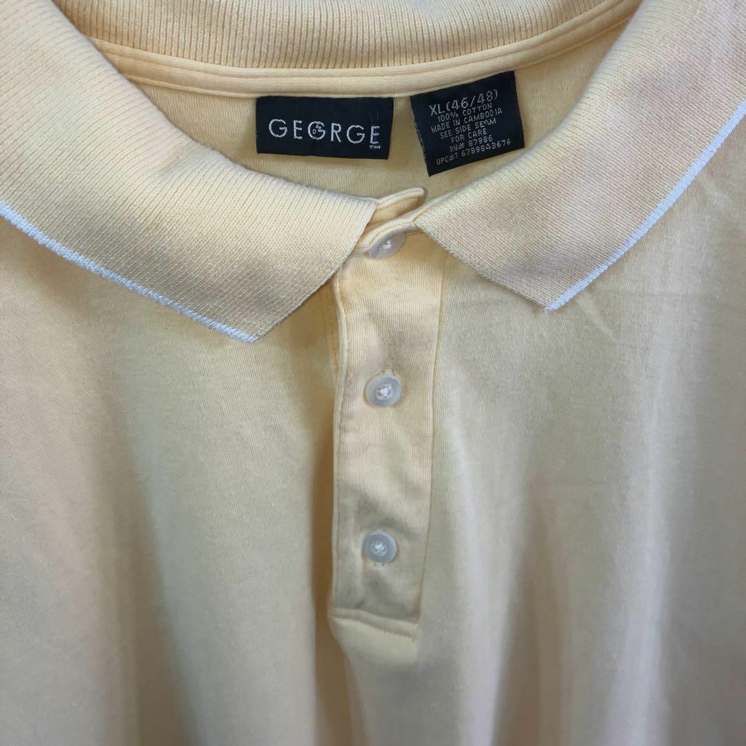 【美品】半袖ポロシャツ XL レモンイエロー GEORGE アメリカ輸入 古着 メンズのトップス(ポロシャツ)の商品写真