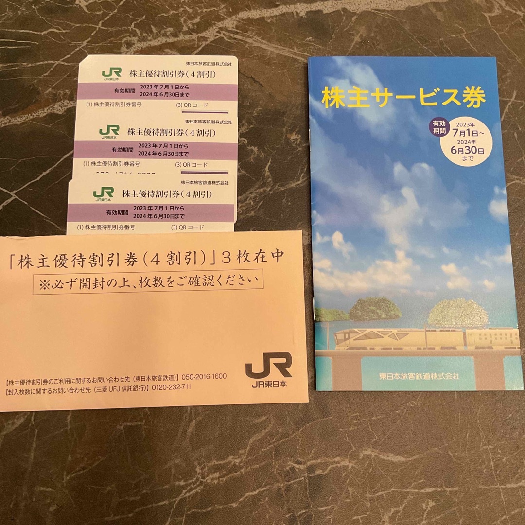 JR東日本　株主優待割引券　3枚・株主サービス券優待券/割引券
