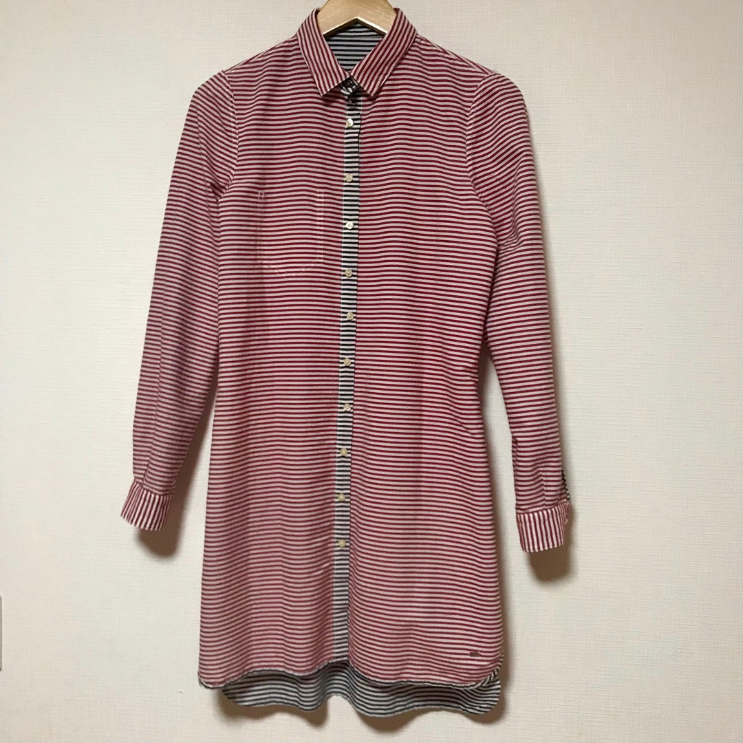 トミーヒルフィガー レディース トップス ロングTシャツ 袖ボタン
