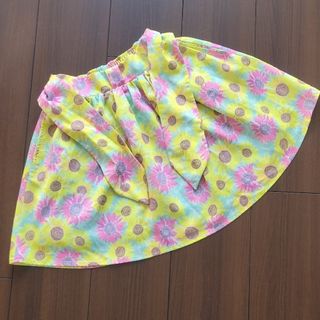 ジェニィ(JENNI)のJENNI ひまわり柄 サンフラワー リボン スカート 夏　美品(スカート)