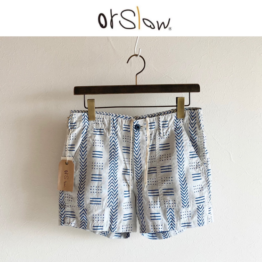orSlow - 新品 オアスロウ インディゴ 総柄 コットン リネン ショート