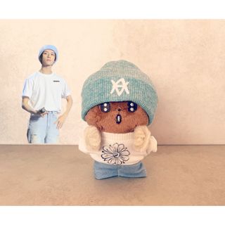 トゥモローバイトゥギャザー(TOMORROW X TOGETHER)のポバトゥ　　TXT　ぬい服　水色🩵ビーニーセット(K-POP/アジア)