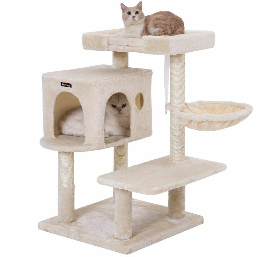 ペット用品子猫やシニア猫におすすめの低めの段差付きキャットタワー