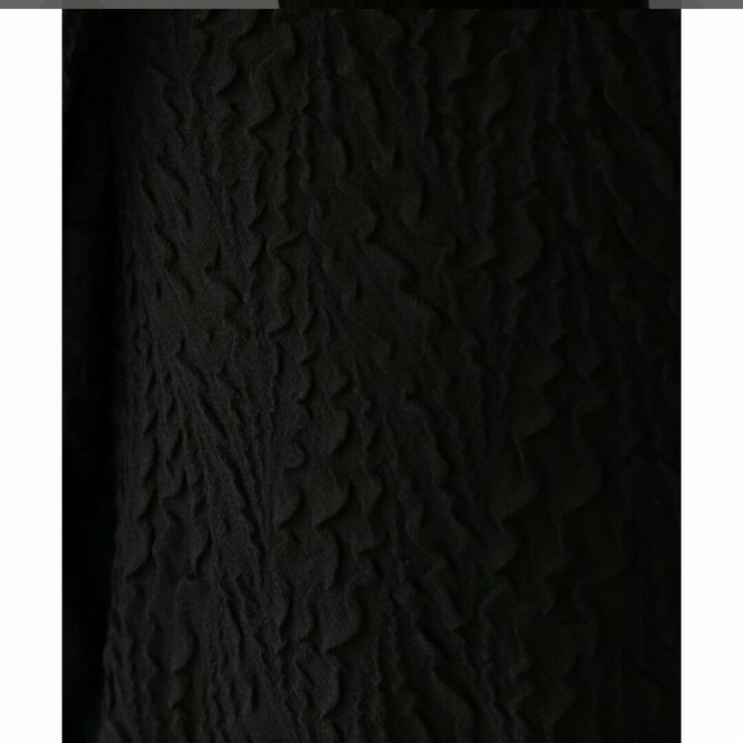 RayCassin(レイカズン)のレイカズン　ウェーブシフォンボリュームブラウス　ブラック レディースのトップス(シャツ/ブラウス(半袖/袖なし))の商品写真