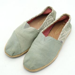 トムズ スリッポン エスパドリーユ フラットシューズ 靴 スニーカー ブランド レディース W8サイズ ブルー TOMS(スリッポン/モカシン)