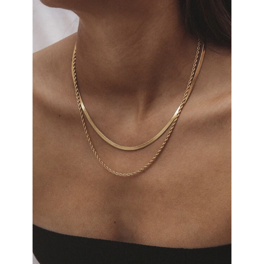 AMBUSH(アンブッシュ)の【W chains necklace】#079 18k レディースのアクセサリー(ネックレス)の商品写真