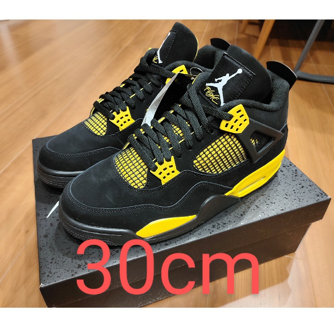 30cm Nike Air Jordan 4 Retro Thunderスニーカー