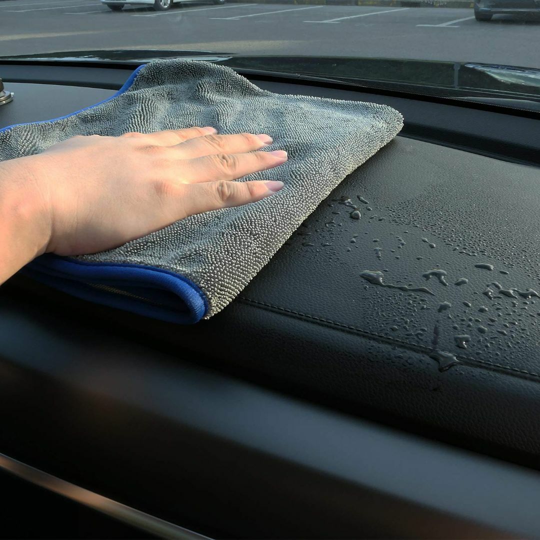 SHSCLY マイクロファイバー洗車タオル 超吸水クリーニング拭き上げ専用ドライ 6