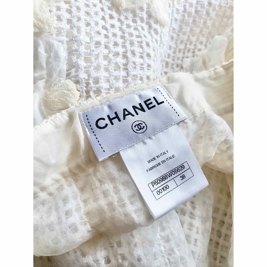 CHANEL シャネル カーディガン 綿 シルク ツイード M