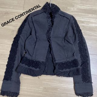 グレースコンチネンタル(GRACE CONTINENTAL)のGRACE CONTINENTAL 刺繍  ジャケット(ミリタリージャケット)