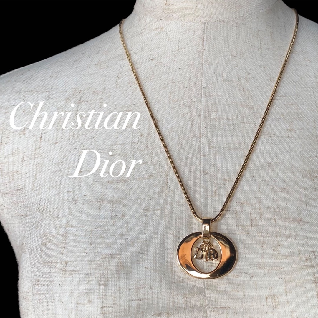 希少 美品 ChristianDior ディオール ロゴ ゴールドネックレス - www