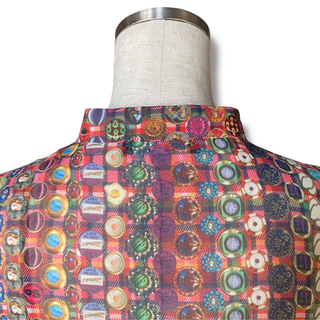 希少 美品 Paul Smith 宝石柄 PSロゴ インナー付きワンピース