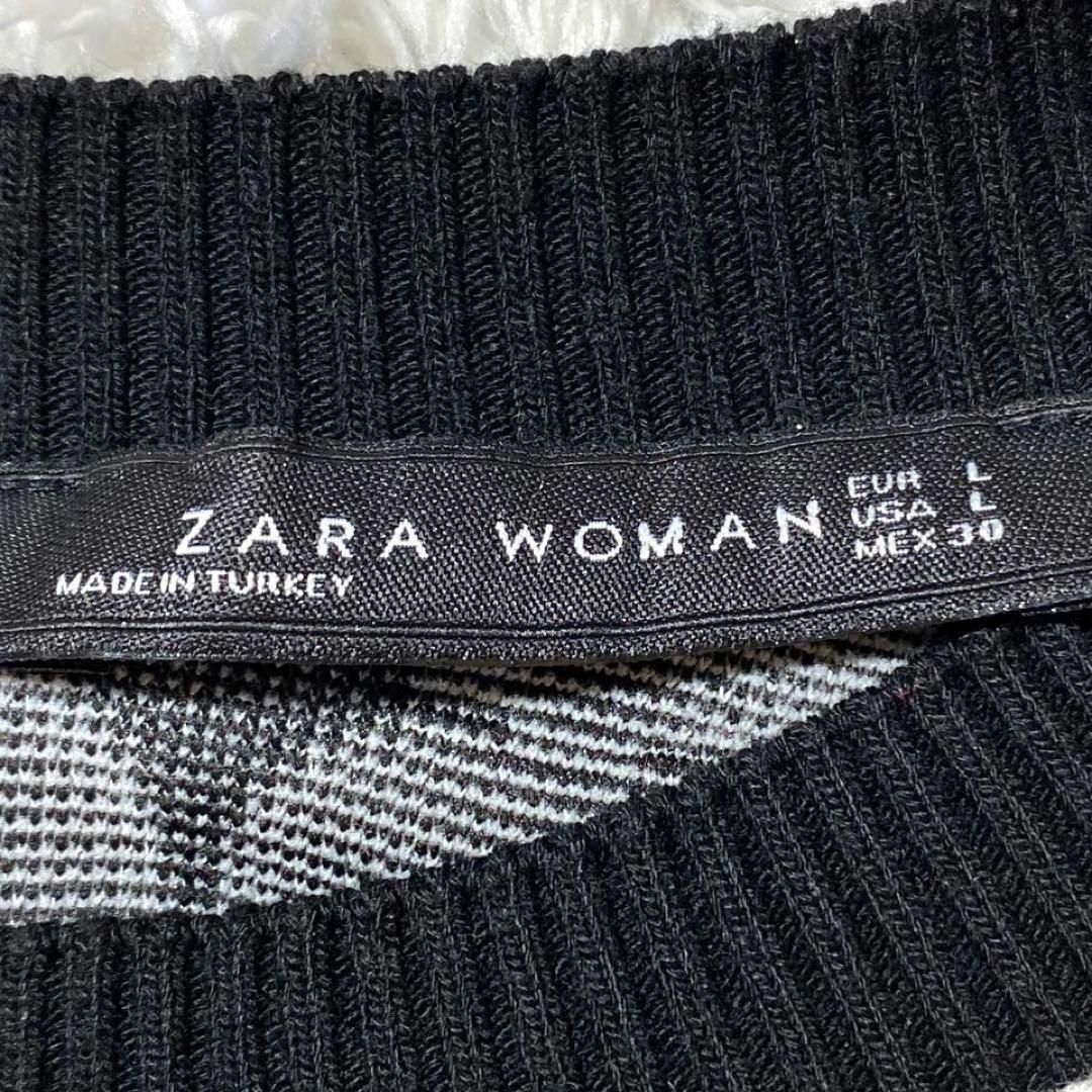 ZARA(ザラ)のZARA WOMANザラ Aライン ワンピース ドレス 白 黒 レディースのワンピース(ひざ丈ワンピース)の商品写真