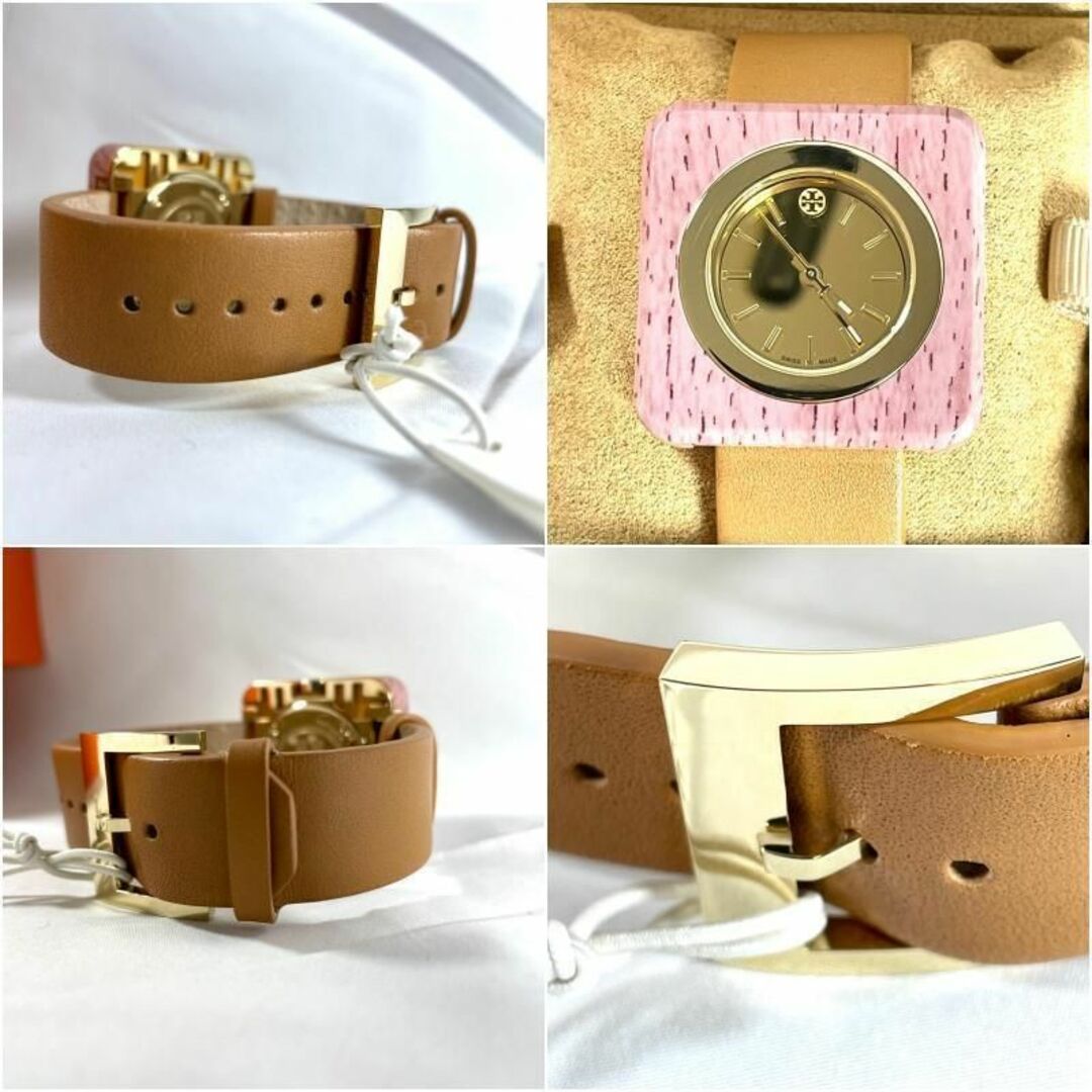 未使用 展示品 ■トリーバーチ IZZIE スクエア 腕時計 ピンク レザー