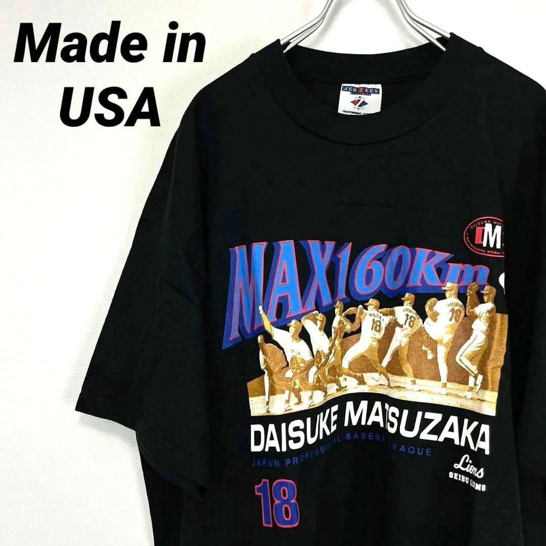 JERZEES(ジャージーズ)のレア！松坂大輔 西武ライオンズ Tシャツ L USA製 JERZEES メンズのトップス(Tシャツ/カットソー(半袖/袖なし))の商品写真