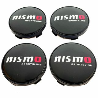 ニッサン(日産)のニスモ 日産用 ホイールセンターキャップ A 黒台座付 60mm 4コ(車外アクセサリ)