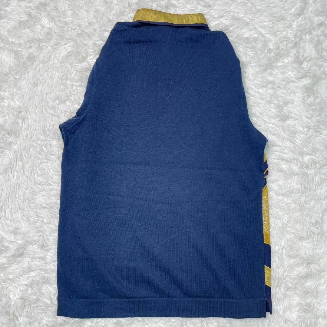 Hermes - 【美品】HERMES エルメス 総柄 ニット切替 シルク シャツ
