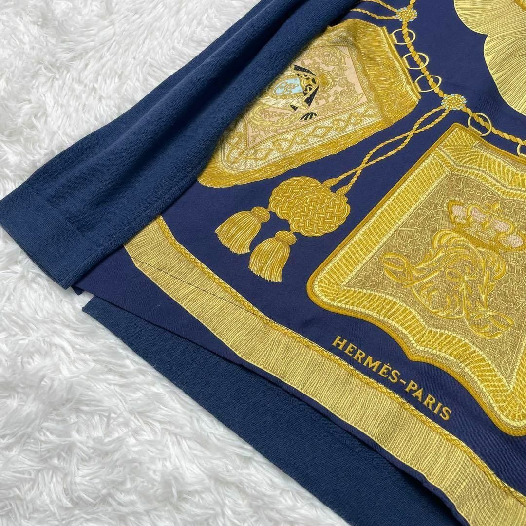 Hermes - 【美品】HERMES エルメス 総柄 ニット切替 シルク シャツ