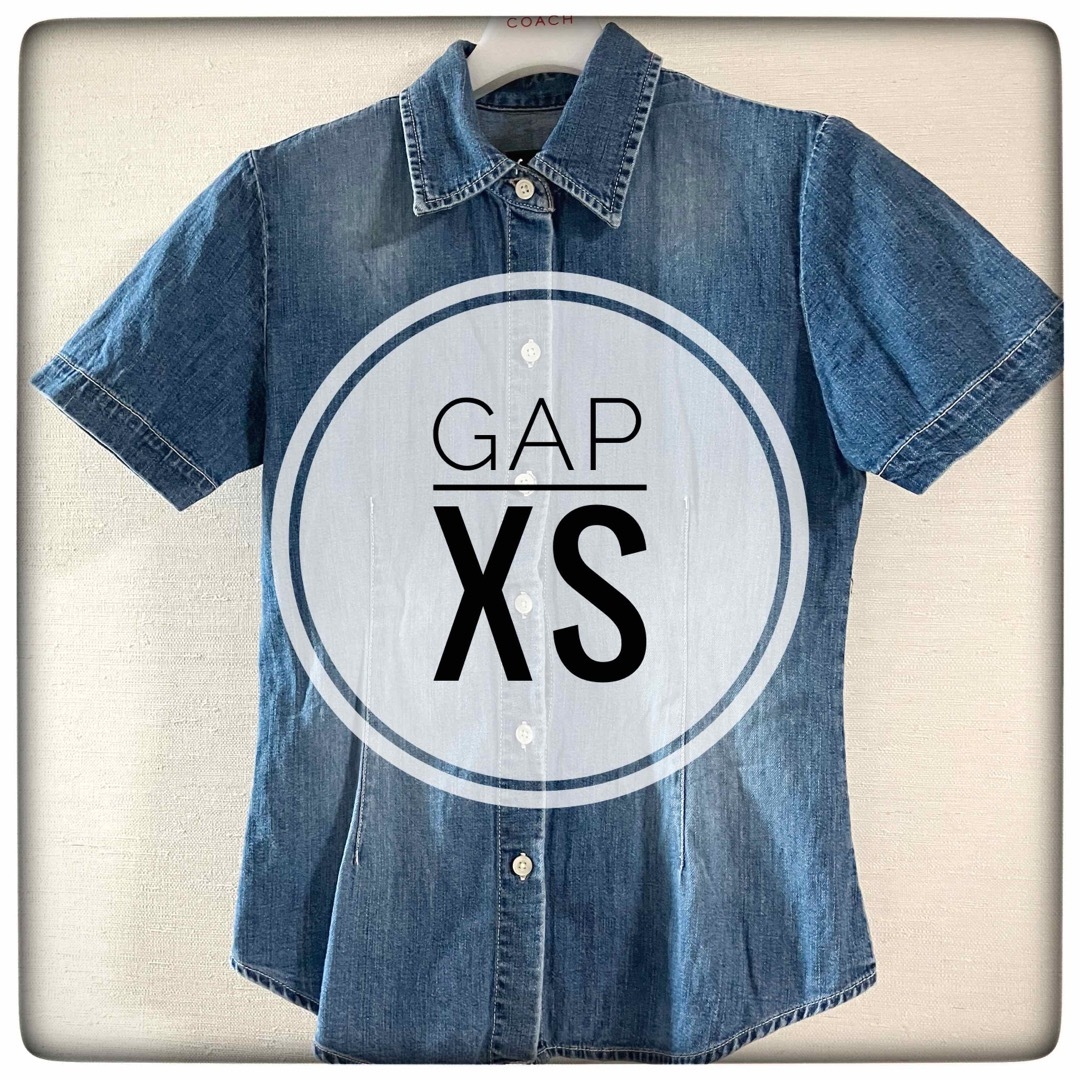 GAP(ギャップ)の【GAP ギャップ】半袖デニムシャツ　XS／TP レディースのトップス(シャツ/ブラウス(半袖/袖なし))の商品写真