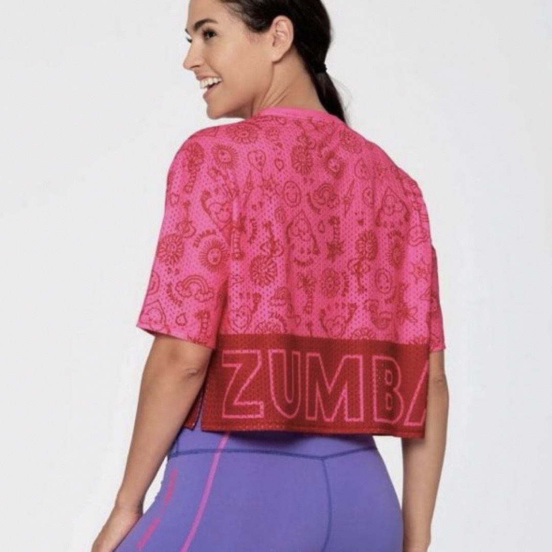 Zumba(ズンバ)のZUMBA メッシュ クロップTシャツ 正規品 jwi ズンバウェア トップス レディースのトップス(Tシャツ(半袖/袖なし))の商品写真