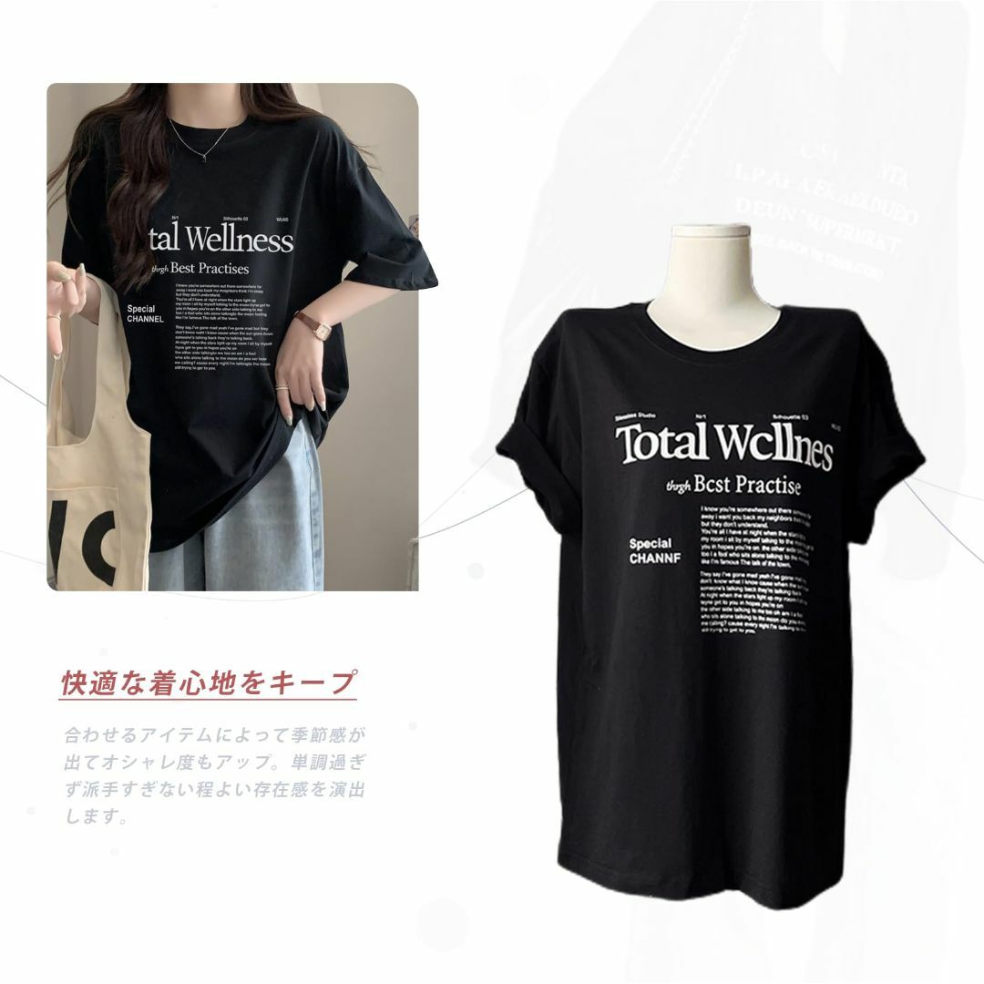 [Vmiutyer LLOP] tシャツ レディース 英字プリント 半袖 ロゴt